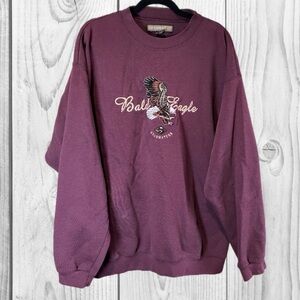 Vintage Men's Burgundy Bald Eagle Graphic crewneck bature size XL